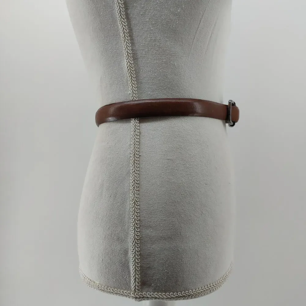 Lauren Ralph Womens Belt Small Brown Leather Grandmacore